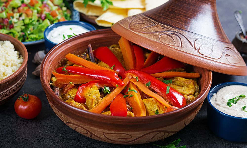 Moroccan chicken tagine with veggies