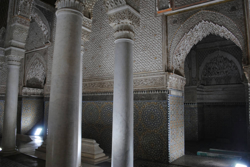 inside of a well-decorated tomb