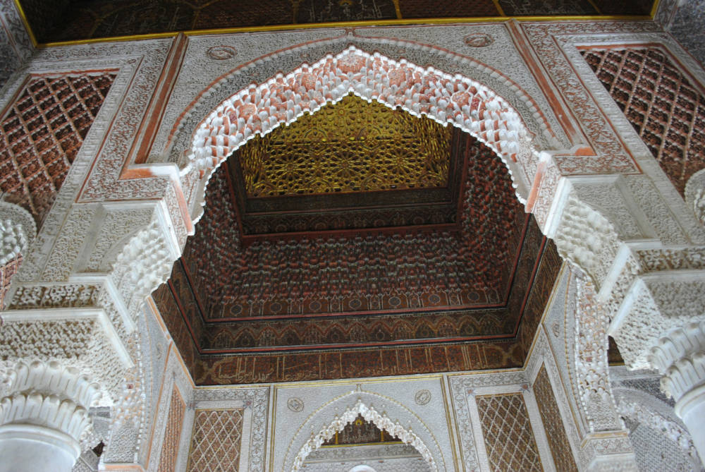 a beautifully embellished ceiling